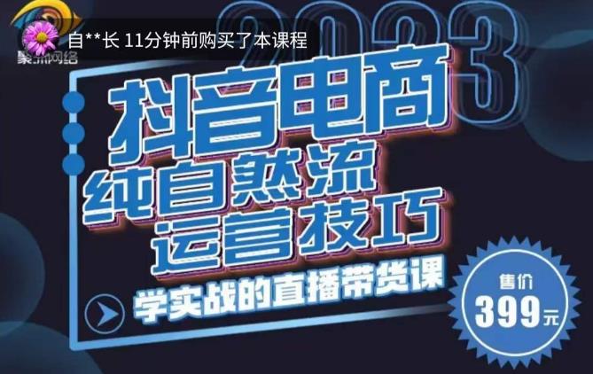李扭扭·2023自然流运营技巧，纯自然流不亏品起盘直播间，实战直播带货课（视频课+话术文档）-599资源坊