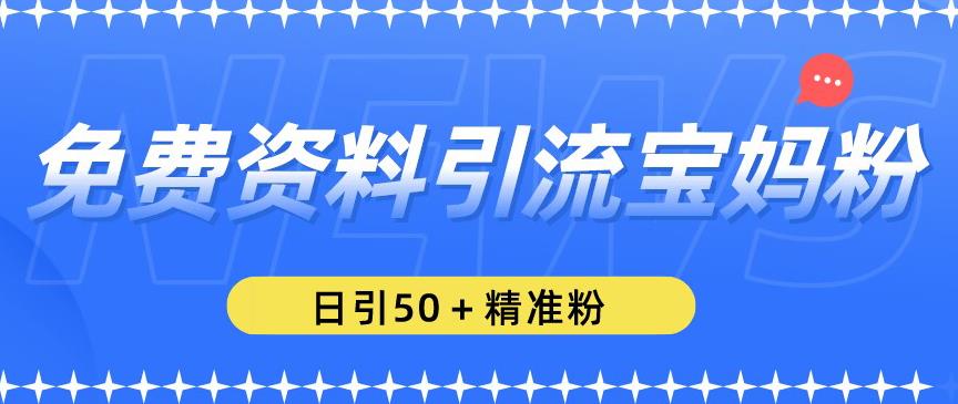 免费资料引流宝妈粉，日引50+精准粉【揭秘】-599资源坊