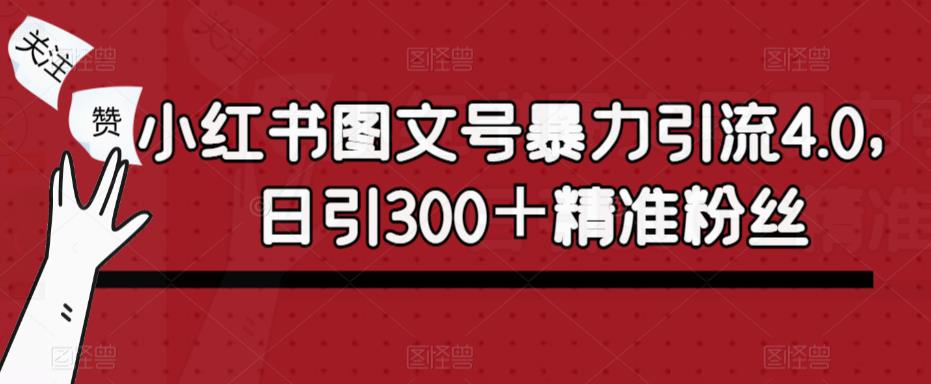 小红书图文号暴力引流4.0，日引300＋精准粉丝【揭秘】-599资源坊