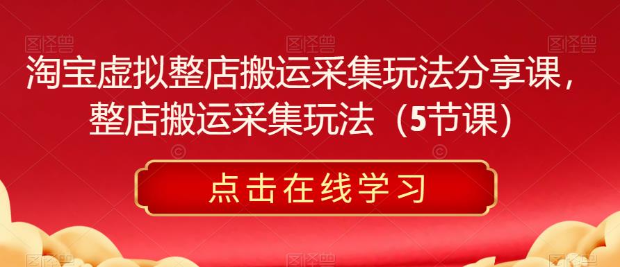 淘宝虚拟整店搬运采集玩法分享课，整店搬运采集玩法（5节课）-599资源坊