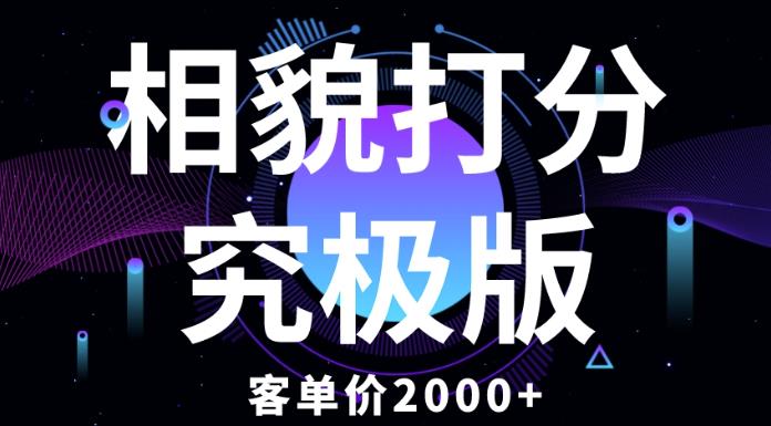 相貌打分究极版，客单价2000+纯新手小白就可操作的项目-599资源坊