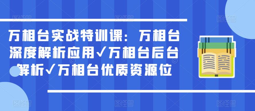 万相台实战特训课：万相台深度解析应用✔万相台后台解析✔万相台优质资源位-599资源坊