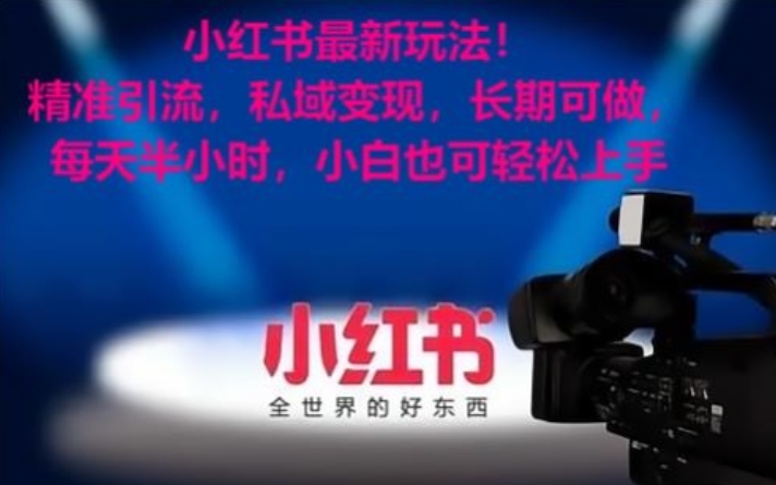 小红书最新玩法！精准引流，私域变现，长期可做，每天半小时，小白也可轻松上手【揭秘】-599资源坊