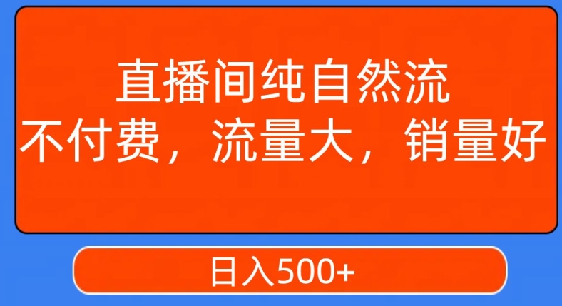 视频号直播间纯自然流，不付费，白嫖自然流，自然流量大，销售高，月入15000+【揭秘】-599资源坊