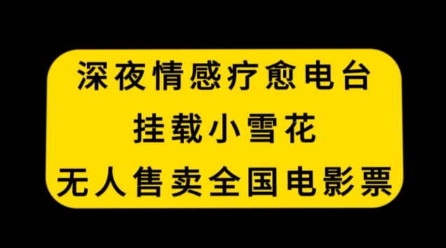 深夜情感疗愈电台，挂载小雪花，无人售卖全国电影票【揭秘】-599资源坊