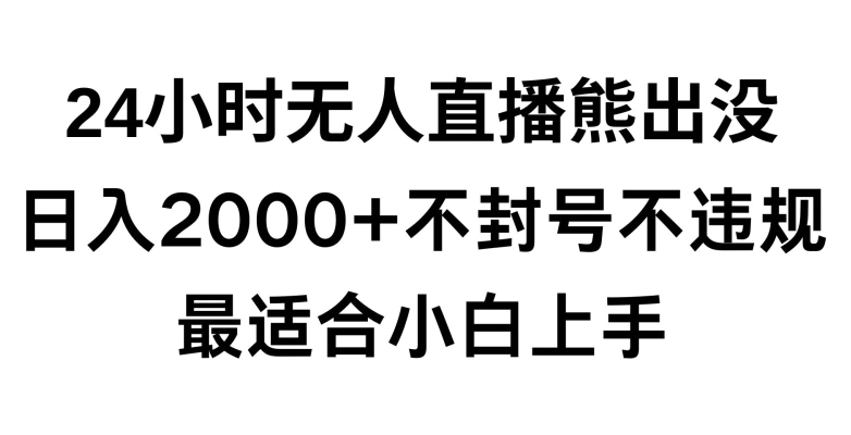 快手24小时无人直播熊出没，不封直播间，不违规，日入2000+，最适合小白上手，保姆式教学【揭秘】-599资源坊