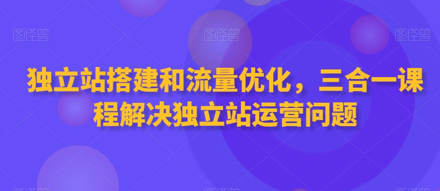 独立站搭建和流量优化，三合一课程解决独立站运营问题-599资源坊