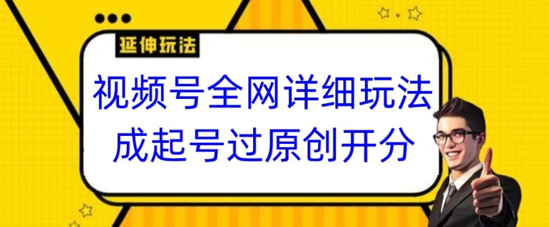 视频号全网最详细玩法，起号过原创开分成，单号日入300+【揭秘】-599资源坊