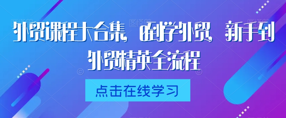 外贸课程大合集，0到1学外贸，新手到外贸精英全流程-599资源坊