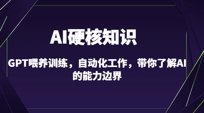 AI硬核知识-GPT喂养训练，自动化工作，带你了解AI的能力边界（10节课）-599资源坊