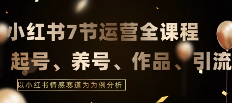 7节小红书运营实战全教程，结合最新情感赛道，打通小红书运营全流程【揭秘】-599资源坊