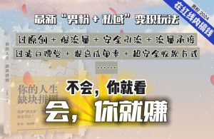 2024,“男粉+私域”还是最耐造、最赚、最轻松、最愉快的变现方式【揭秘】-599资源坊