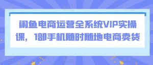 闲鱼电商运营全系统VIP实操课,1部手机随时随地电商卖货-599资源坊