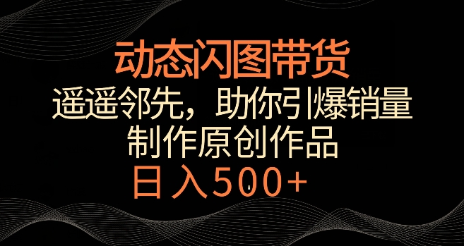 动态闪图带货，遥遥领先，冷门玩法，助你轻松引爆销量，日赚500+【揭秘】-599资源坊