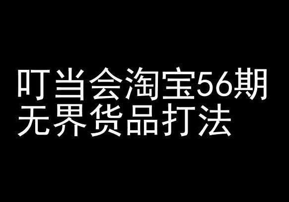 叮当会淘宝56期：无界货品打法-淘宝开店教程-599资源坊