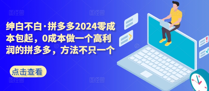 拼多多2024零成本包起，0成本做一个高利润的拼多多，方法不只一个-599资源坊