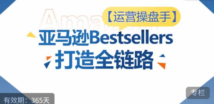 运营操盘手！亚马逊Bestsellers打造全链路，选品、Listing、广告投放全链路进阶优化-599资源坊