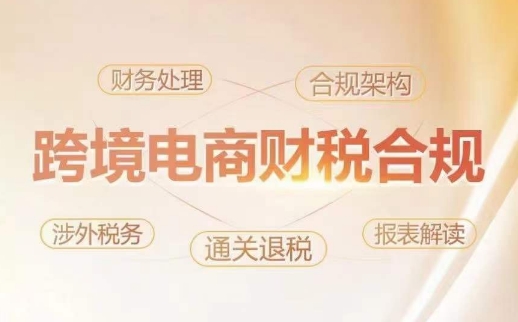 跨境老板财税合规特训营，规避财税风险、提升企业利润-599资源坊
