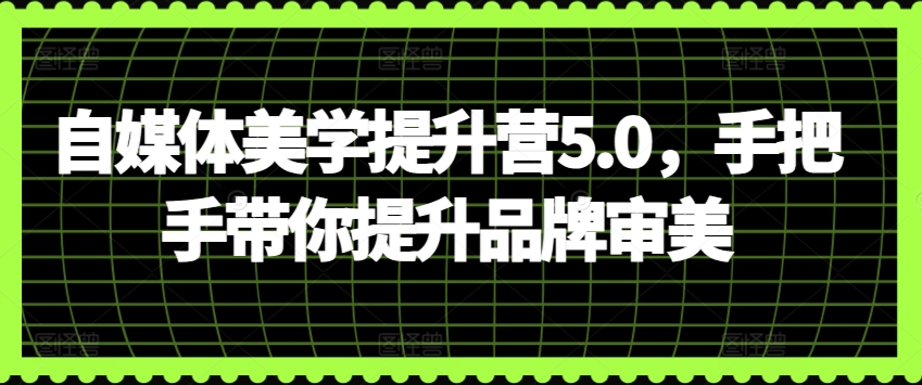 自媒体美学提升营5.0，手把手带你提升品牌审美-599资源坊
