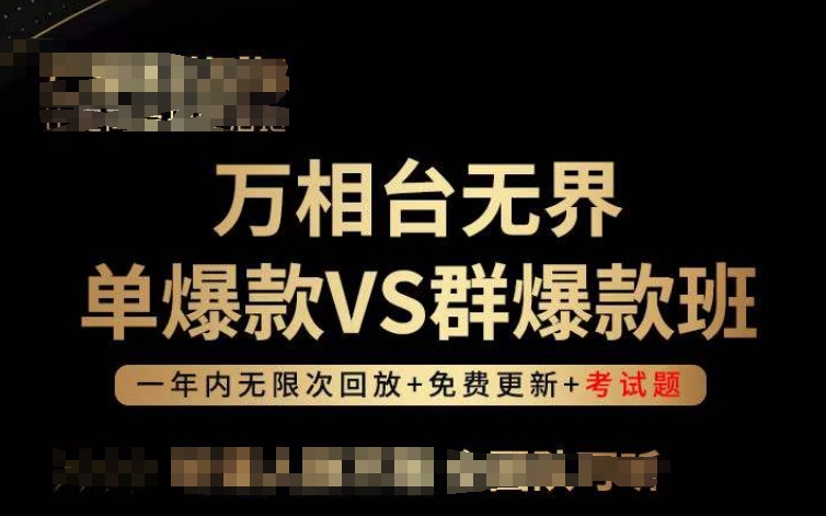 万相台无界单爆款VS群爆款班，选择大于努力，让团队事半功倍!-599资源坊