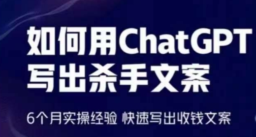 如何用ChatGPT写出杀手文案，6个月实操经验，快速写出收钱文案-599资源坊