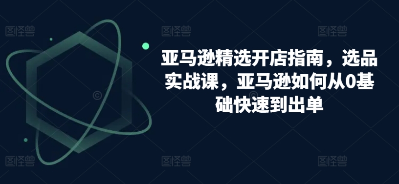 亚马逊精选开店指南，选品实战课，亚马逊如何从0基础快速到出单-599资源坊