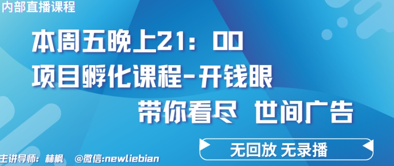 4.26日内部回放课程《项目孵化-开钱眼》赚钱的底层逻辑【揭秘】-599资源坊