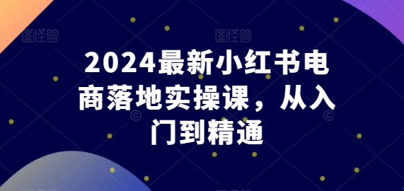 2024最新小红书电商落地实操课，从入门到精通-599资源坊