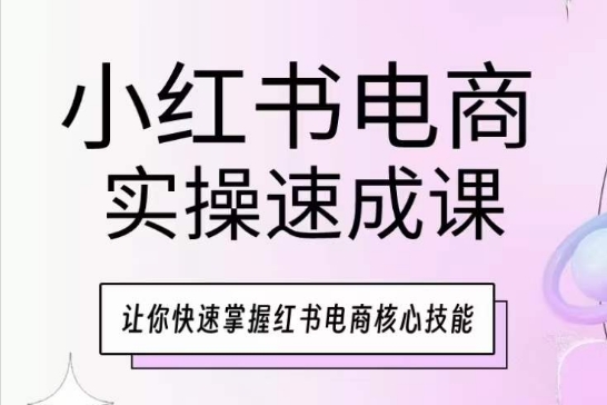 小红书电商实操速成课，让你快速掌握红书电商核心技能-599资源坊