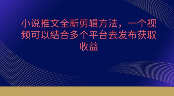 小说推文全新剪辑方法，一个视频可以结合多个平台去发布获取【揭秘】-599资源坊