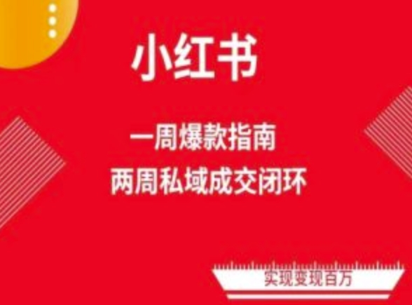 爆款小红书免费流量体系课程(两周变现)，小红书电商教程-599资源坊
