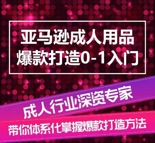 亚马逊成人用品爆款打造0-1入门，系统化讲解亚马逊成人用品爆款打造的流程-599资源坊