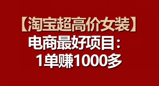 【淘宝超高价女装】电商最好项目：每一单都是高利润-599资源坊