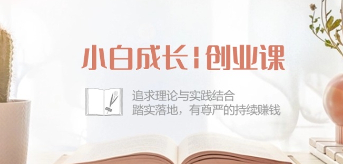 小白成长创业课：追求理论与实践结合，踏实落地，有尊严的持续赚钱-42节-599资源坊