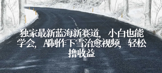 独家最新蓝海新赛道，小白也能学会，AI制作下雪治愈视频，轻松撸收益【揭秘】-599资源坊