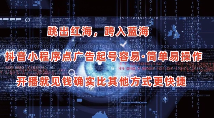 抖音小程序点广告项目，起号容易，简单易操作，开播就见有收益【揭秘】-599资源坊