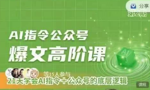 Ai指令公众号高阶课，学会ai指令+公众号的底层逻辑-599资源坊