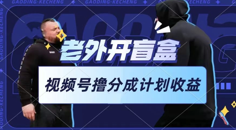 老外开盲盒视频，撸视频号分成计划收益，每天只需一小时，新手小白轻松上手【揭秘】-599资源坊