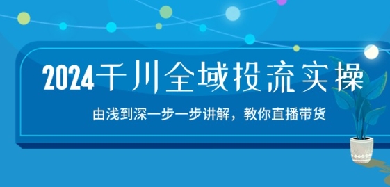2024千川全域投流精品实操：由谈到深一步一步讲解，教你直播带货-15节-599资源坊