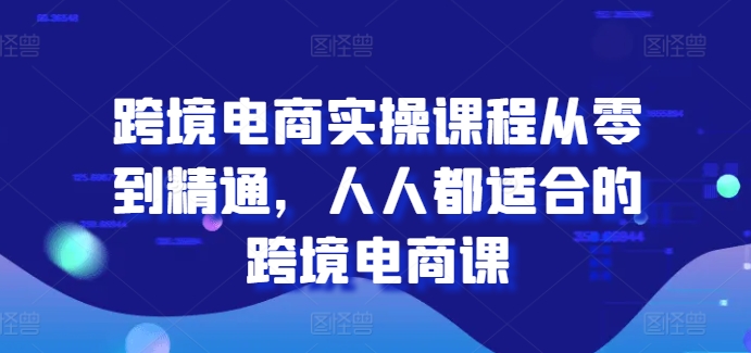 跨境电商实操课程从零到精通，人人都适合的跨境电商课-599资源坊