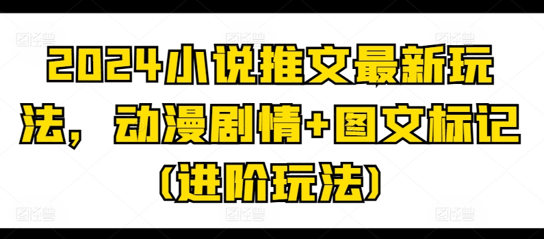 2024小说推文最新玩法，动漫剧情+图文标记(进阶玩法)-599资源坊