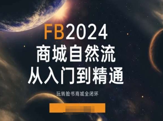 2024Faceboo商城自然流(从入门到精通)，玩转脸书商城全闭环-599资源坊