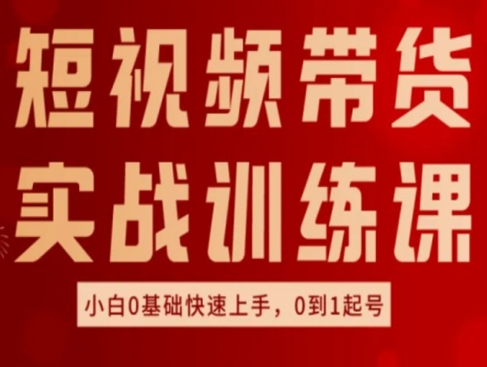 短视频带货实战训练课，好物分享实操，小白0基础快速上手，0到1起号-599资源坊