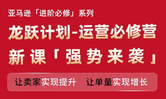 亚马逊进阶必修系列，龙跃计划-运营必修营新课，让卖家实现提升 让单量实现增长-599资源坊