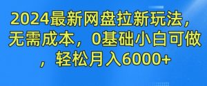 2024最新网盘拉新玩法,无需成本,0基础小白可做,轻松月入6000+【揭秘】-599资源坊