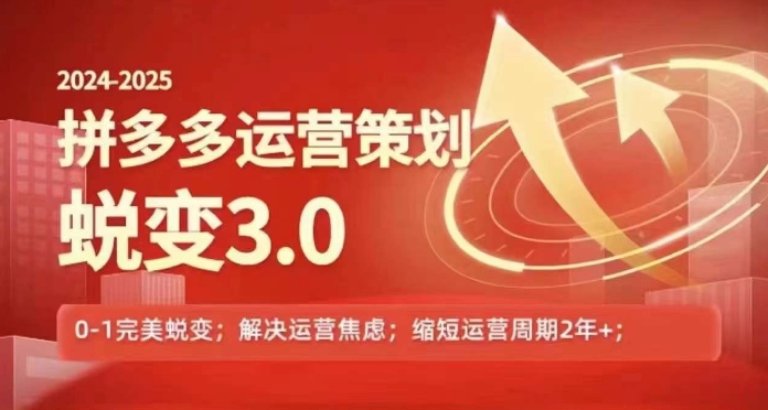 2024-2025拼多多运营策略蜕变3.0，0~1完美蜕变，解决信息焦虑-599资源坊