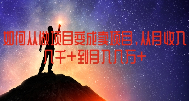 如何从做项目变成卖项目，从月收入几千到月入几万【揭秘】-599资源坊