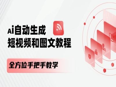 AI自动生成短视频和图文课程，全方位手把手教学-599资源坊