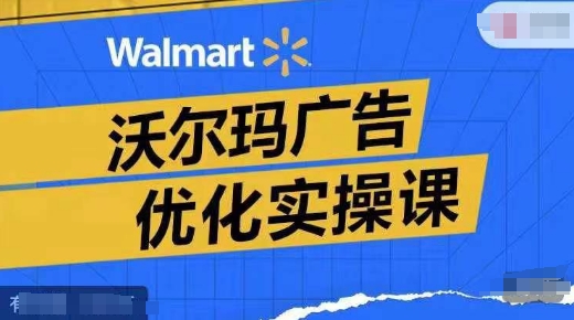 沃尔玛广告优化实操课，广告报告实操讲解，广告如何提高转化和ROAS等-599资源坊