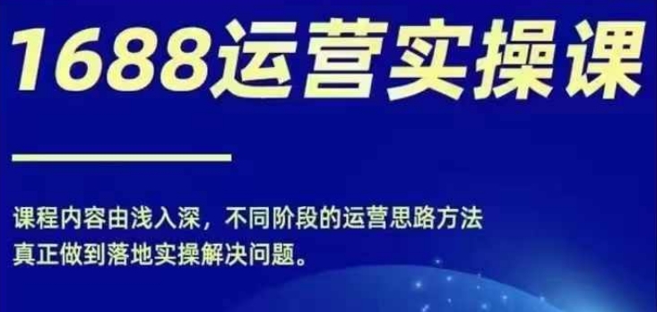 1688实操运营课，零基础学会1688实操运营，电商年入百万不是梦-599资源坊